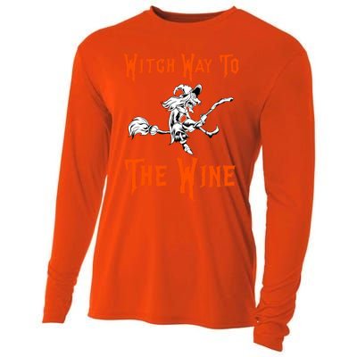 Witch Way To The Wine Fun Ing Witch Halloween Costume Gift Cooling Performance Long Sleeve Crew