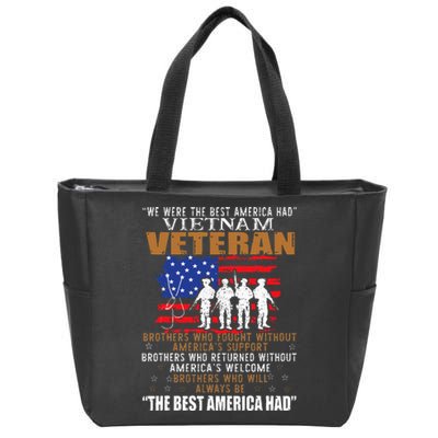 We Were The Best America Had Vietnam Veteran Brothers Who Zip Tote Bag