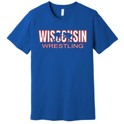 Wisconsin Wrestling Team Coach Wrestler State Pride Gift Great Gift Premium T-Shirt