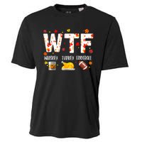 Wtf Whiskey Turkey Football Funny Thanksgiving Day Cooling Performance Crew T-Shirt