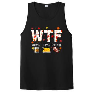 Wtf Whiskey Turkey Football Funny Thanksgiving Day PosiCharge Competitor Tank