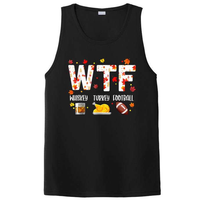 Wtf Whiskey Turkey Football Funny Thanksgiving Day PosiCharge Competitor Tank