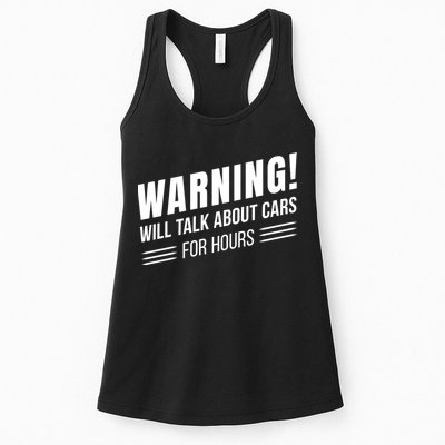 Warning Will Talk About Cars For Hours Womens Tank Top