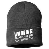 Warning Will Talk About Cars For Hours Sustainable Knit Beanie