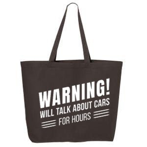 Warning Will Talk About Cars For Hours 25L Jumbo Tote