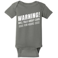 Warning Will Talk About Cars For Hours Baby Bodysuit