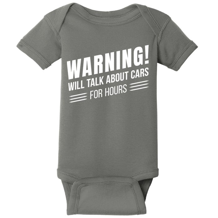 Warning Will Talk About Cars For Hours Baby Bodysuit