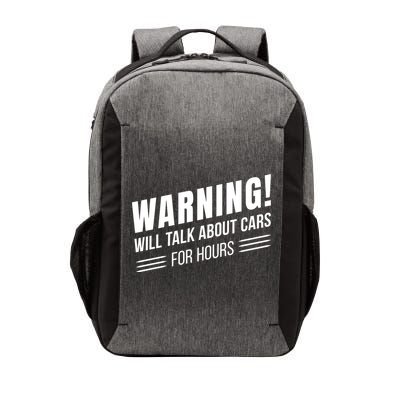 Warning Will Talk About Cars For Hours Vector Backpack