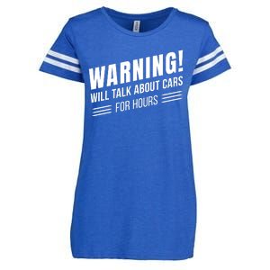 Warning Will Talk About Cars For Hours Enza Ladies Jersey Football T-Shirt