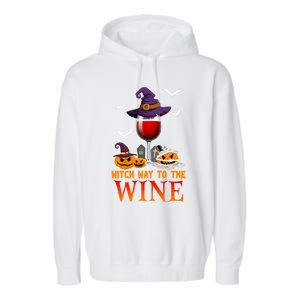 Witch Way To The Wine Funny Costume For Witch Lover Great Gift Garment-Dyed Fleece Hoodie