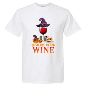 Witch Way To The Wine Funny Costume For Witch Lover Great Gift Garment-Dyed Heavyweight T-Shirt