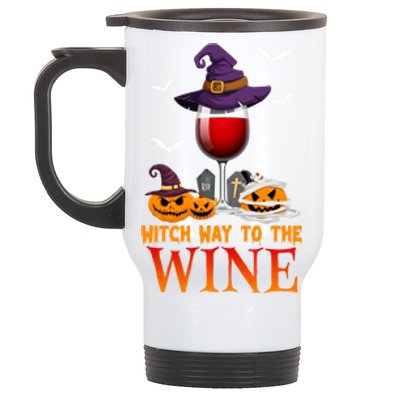 Witch Way To The Wine Funny Costume For Witch Lover Great Gift Stainless Steel Travel Mug