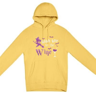 Witch Way To The Wine Funny Ing Party Halloween Graphic Gift Premium Pullover Hoodie