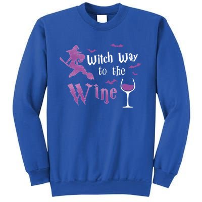 Witch Way To The Wine Funny Ing Party Halloween Graphic Gift Sweatshirt