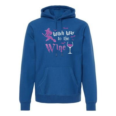 Witch Way To The Wine Funny Ing Party Halloween Graphic Gift Premium Hoodie