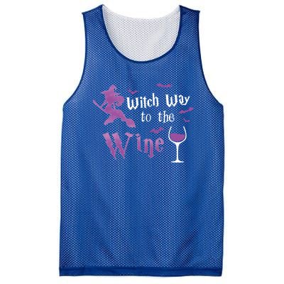 Witch Way To The Wine Funny Ing Party Halloween Graphic Gift Mesh Reversible Basketball Jersey Tank