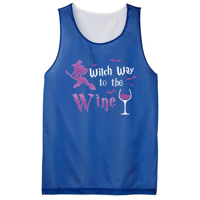 Witch Way To The Wine Funny Ing Party Halloween Graphic Gift Mesh Reversible Basketball Jersey Tank