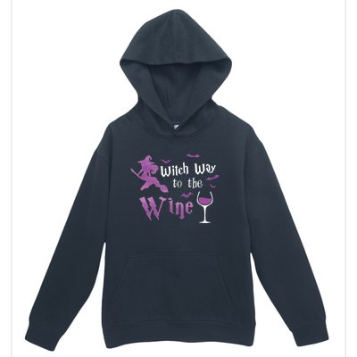 Witch Way To The Wine Funny Ing Party Halloween Graphic Gift Urban Pullover Hoodie