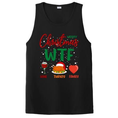 Wtf Wine Turkey Family Funny Gift Merry Christmas Day Gift PosiCharge Competitor Tank