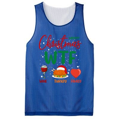 Wtf Wine Turkey Family Funny Gift Merry Christmas Day Gift Mesh Reversible Basketball Jersey Tank