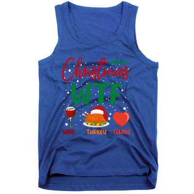 Wtf Wine Turkey Family Funny Gift Merry Christmas Day Gift Tank Top