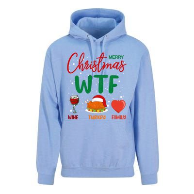 Wtf Wine Turkey Family Funny Gift Merry Christmas Day Gift Unisex Surf Hoodie