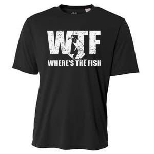 Wtf WhereS The Fish Funny Fishing Gifts Fathers Day Cooling Performance Crew T-Shirt