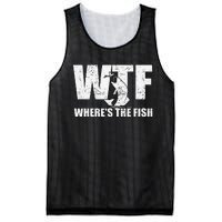 Wtf WhereS The Fish Funny Fishing Gifts Fathers Day Mesh Reversible Basketball Jersey Tank