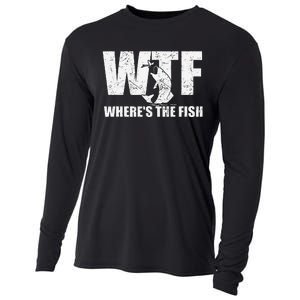 Wtf WhereS The Fish Funny Fishing Gifts Fathers Day Cooling Performance Long Sleeve Crew