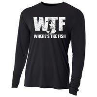 Wtf WhereS The Fish Funny Fishing Gifts Fathers Day Cooling Performance Long Sleeve Crew