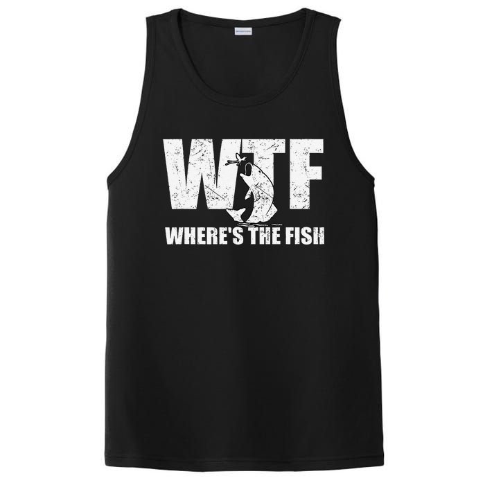 Wtf WhereS The Fish Funny Fishing Gifts Fathers Day PosiCharge Competitor Tank