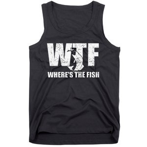 Wtf WhereS The Fish Funny Fishing Gifts Fathers Day Tank Top