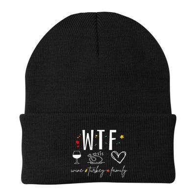 WTF Wine Turkey Family Fall Autumn Funny Thanksgiving Party Beanie