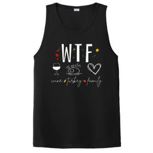 WTF Wine Turkey Family Fall Autumn Funny Thanksgiving Party PosiCharge Competitor Tank