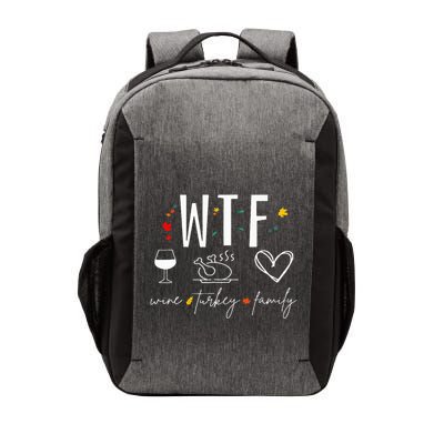 WTF Wine Turkey Family Fall Autumn Funny Thanksgiving Party Vector Backpack