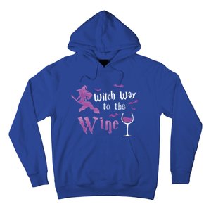 Witch Way To The Wine Funny Ing Party Halloween Graphic Great Gift Hoodie