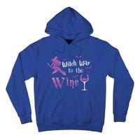 Witch Way To The Wine Funny Ing Party Halloween Graphic Great Gift Tall Hoodie