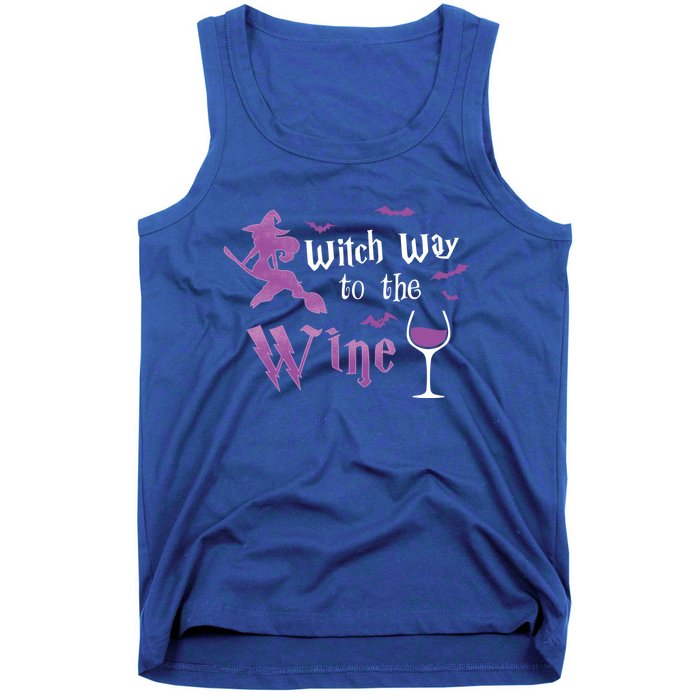 Witch Way To The Wine Funny Ing Party Halloween Graphic Great Gift Tank Top