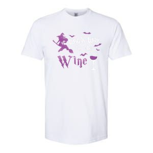 Witch Way To The Wine Funny Ing Party Halloween Graphic Great Gift Softstyle CVC T-Shirt