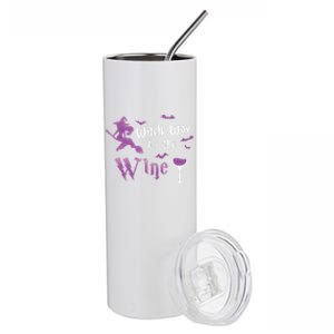 Witch Way To The Wine Funny Ing Party Halloween Graphic Great Gift Stainless Steel Tumbler