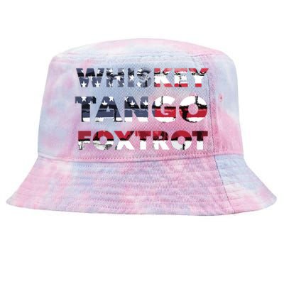 WTF Whiskey Tango Foxtrot American Flag Men Women Tie-Dyed Bucket Hat