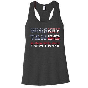 WTF Whiskey Tango Foxtrot American Flag Men Women Women's Racerback Tank