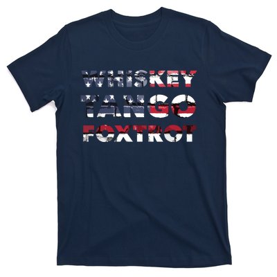 WTF Whiskey Tango Foxtrot American Flag Men Women T-Shirt