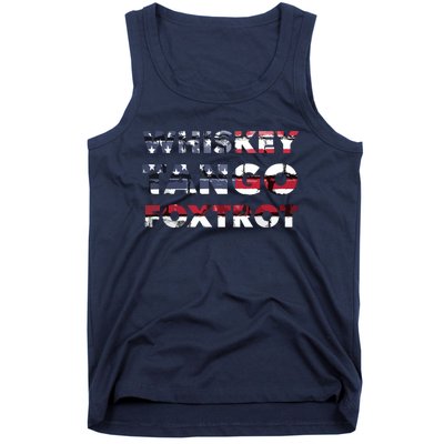 WTF Whiskey Tango Foxtrot American Flag Men Women Tank Top