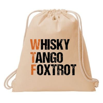 WTF Whisky Tango Foxtrot Drawstring Bag