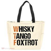WTF Whisky Tango Foxtrot Zip Tote Bag