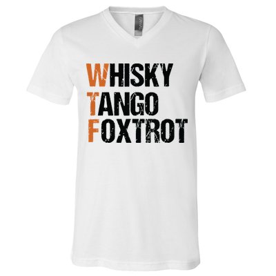 WTF Whisky Tango Foxtrot V-Neck T-Shirt