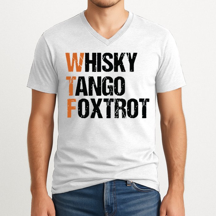 WTF Whisky Tango Foxtrot V-Neck T-Shirt