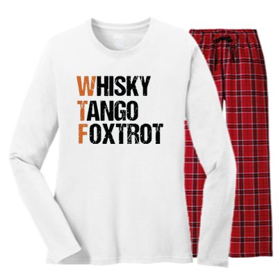 WTF Whisky Tango Foxtrot Women's Long Sleeve Flannel Pajama Set 