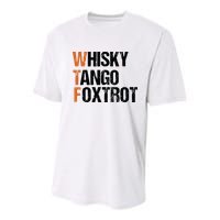 WTF Whisky Tango Foxtrot Youth Performance Sprint T-Shirt
